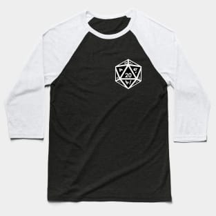 (Pocket) Black D20 Dice (White Outline) Baseball T-Shirt